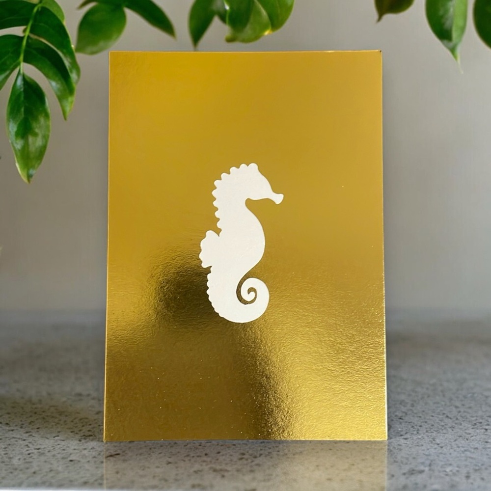 Gold Seahorse Print 5x7